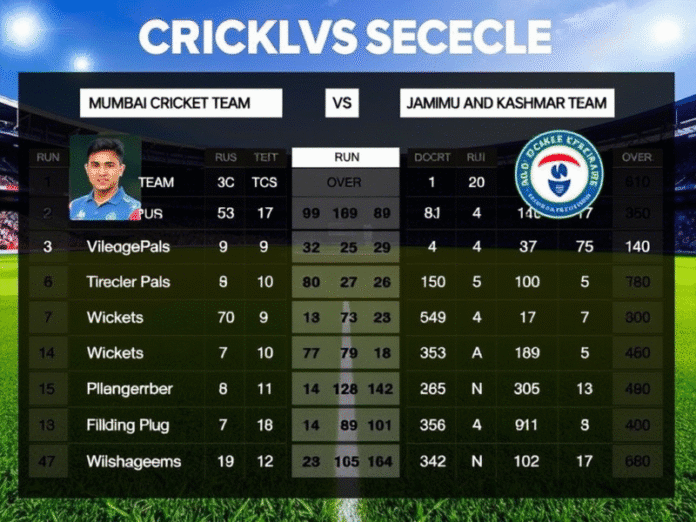 mumbai cricket team vs jammu and kashmir cricket team match scorecard